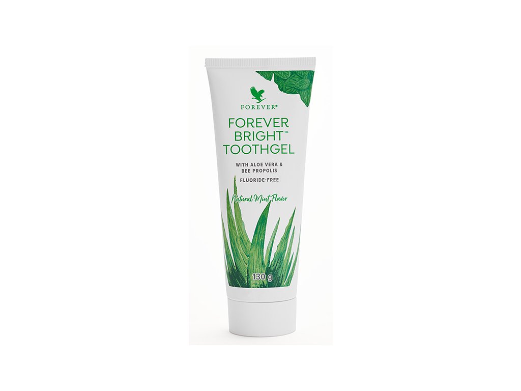Na obrázku sa nachádza zubná pasta značky Forever living.